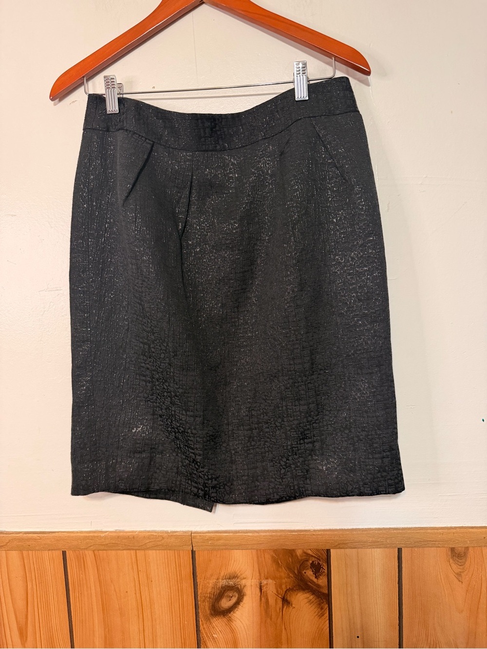 Banana Republic Black Textured Pencil Skirt